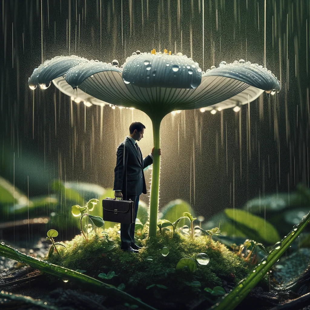 Person sitting on a giant gerbera daisy